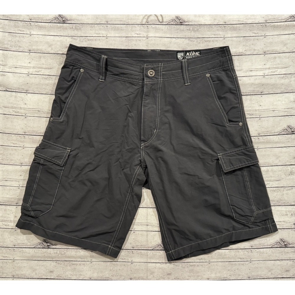 KÜHL Men's Cargo Shorts Size 32 Gray Pockets Hiking Outdoor RN 108846